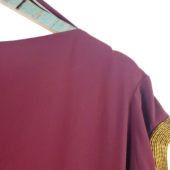 Diane Von Furstenberg Poppie *RARE* Chiffon Copper Beaded Sleeve Dress, 6 - Picture 5 of 8